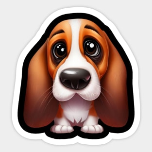 Barkfectly Pawsome Basset Hound Sticker